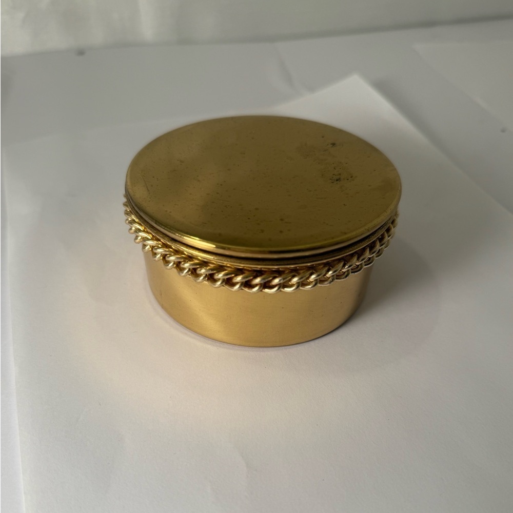Vintage Bates  Brass Of Birmingham Aspirin Pill Box - Trinket Box